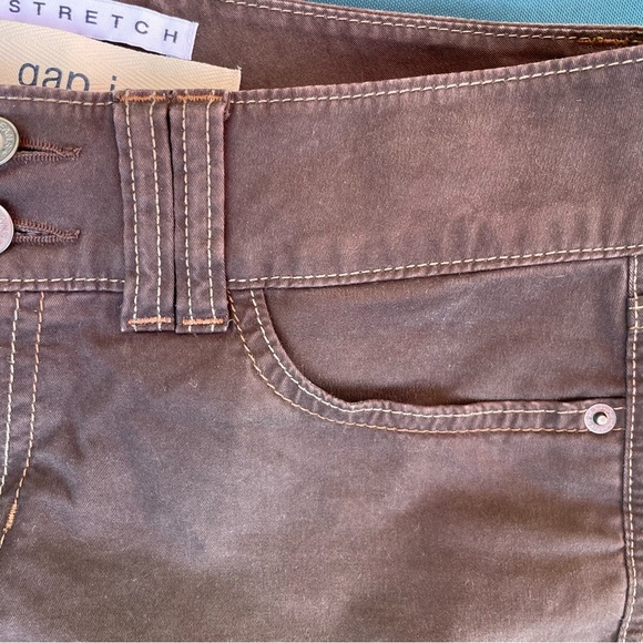 Women's GAP Stretch 5 Pocket Chocolate Color Capris Size 4 - Picture 4 of 11